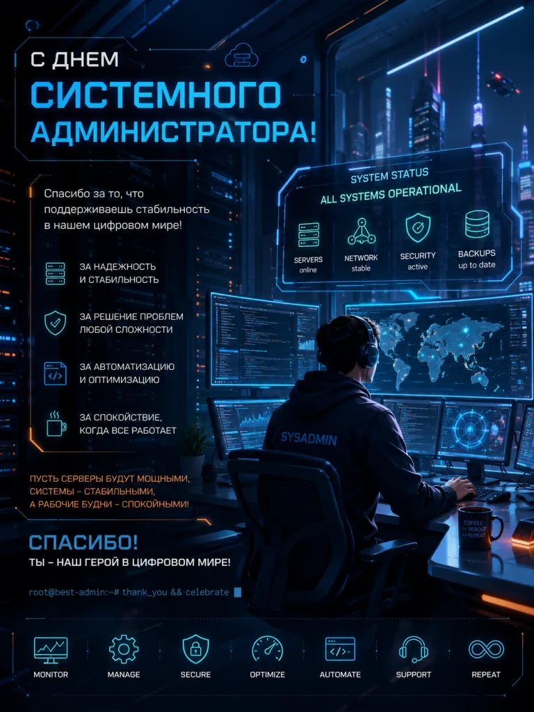 Поздравляем системных администраторов с профессиональным праздником!